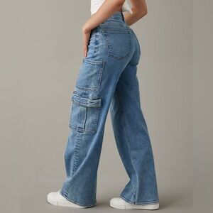 AE Curvy Super High-Waisted Baggy Wide-Leg Cargo Jean